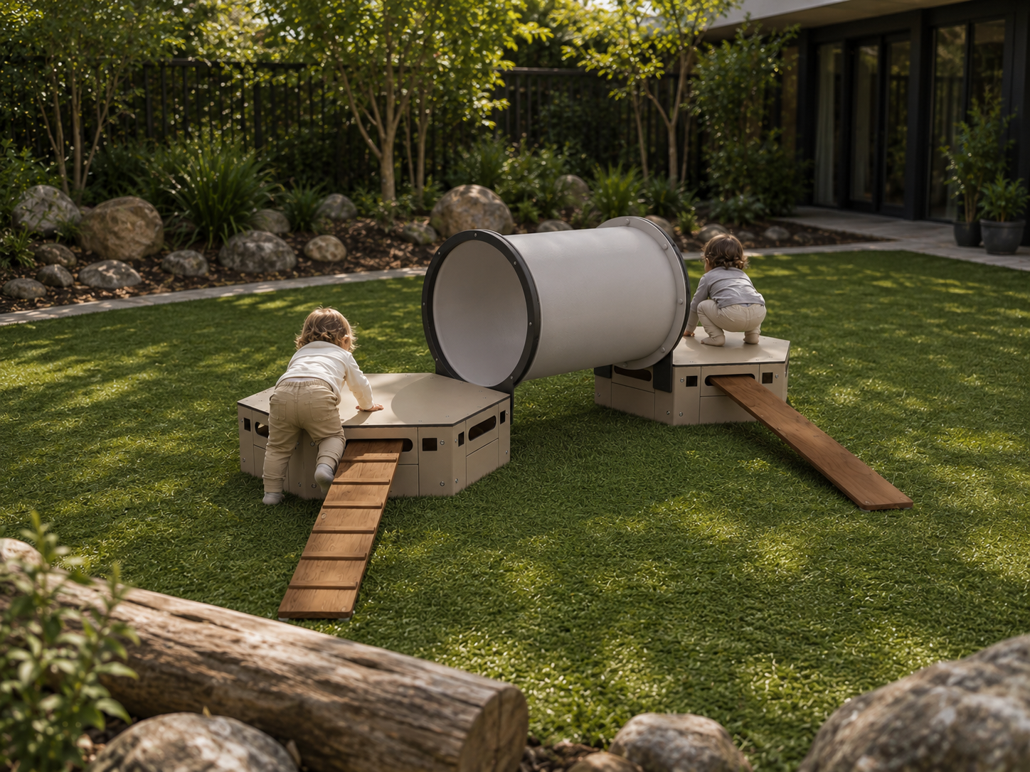 Children playing on the HIVE Toddler Tunnel Package